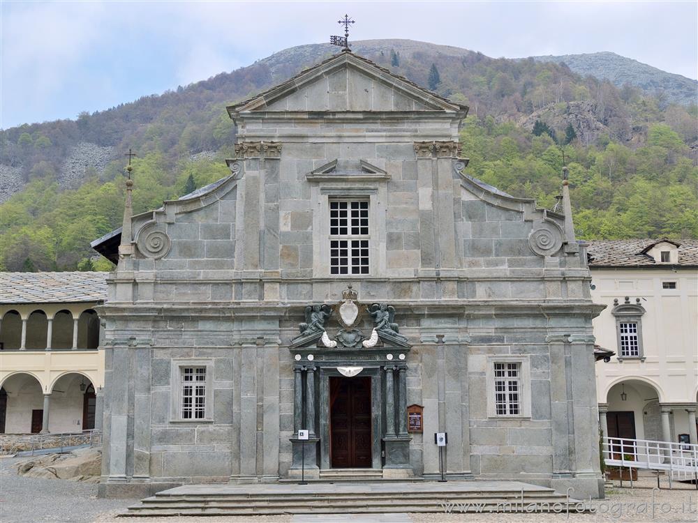 Biella (Italy) - Facade of the Ancient Basilia of the Sanctuary of Oropa